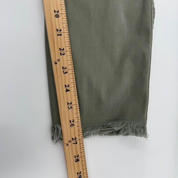 Loft Jeans Women 14 Green Skinny Stretch Denim Mid Rise Frayed Hem Pockets - Picture 11 of 13